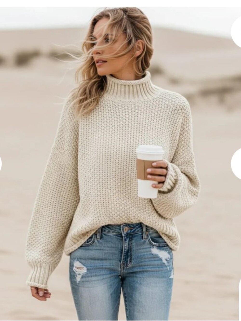 Boho Beach HUT Knit Loose Pullover Fashion Sweater Size Small